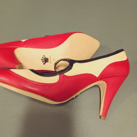 Nina Originals "Aneko" Pumps Leather/Suede Red/Tan/Black Size 8 NWOT - Picture 4 of 7